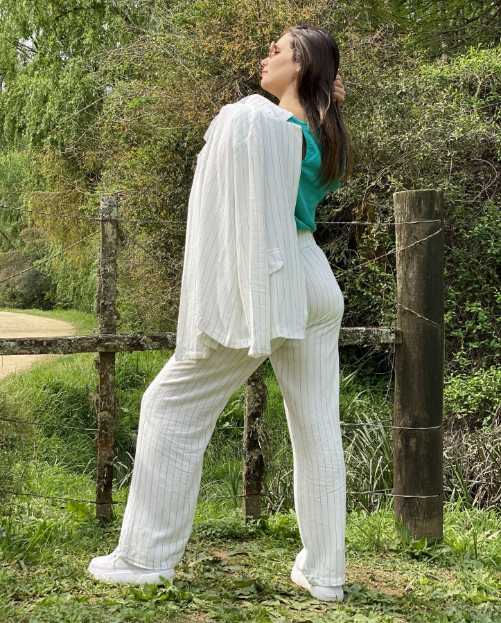 Pantalón Recto Bela Rayado