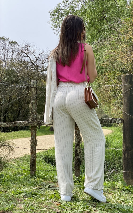 Pantalón Recto Bela Rayado