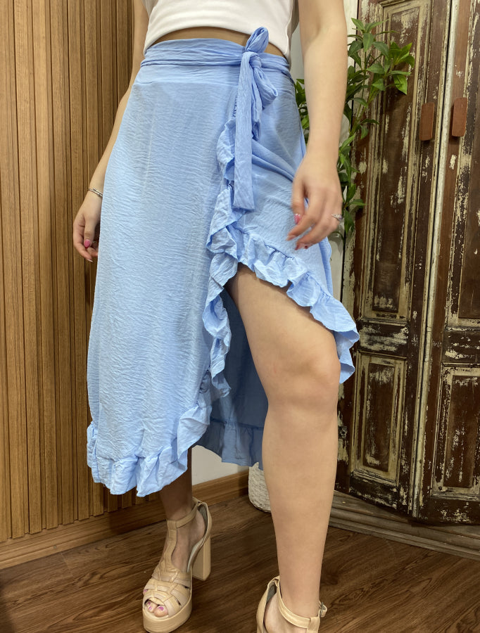 Pollera Ines en Crepé Verde Menta