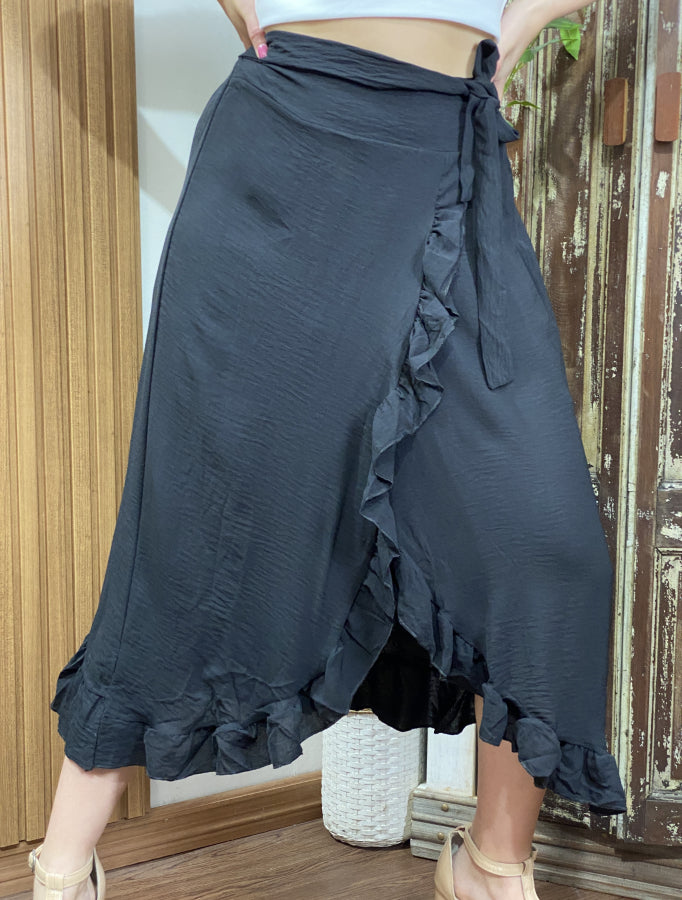 Pollera Ines en Crepé Verde Menta