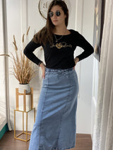 Pollera Ursula en Denim Sky Blue