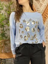 Remera Elba en Algodón con Estampado Gráfico Urbano