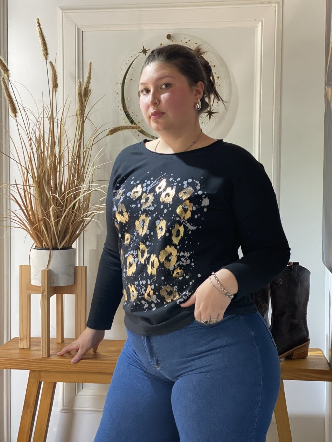 Remera Elba en Algodón con Estampado Gráfico Urbano