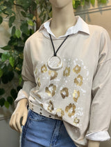 Remera Elba 2 en Algodón con Estampado de Inspiración Pop