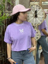 Remera Crop Irina en Algodón con Estampado Butterfly Salvation