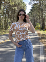 Remera Relaxed Jealous con Estampado Cow Print