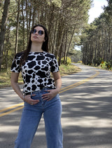 Remera Relaxed Jealous con Estampado Cow Print