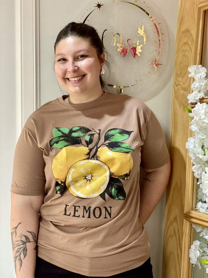 Remera Oversized Coco con Estampado de Limones