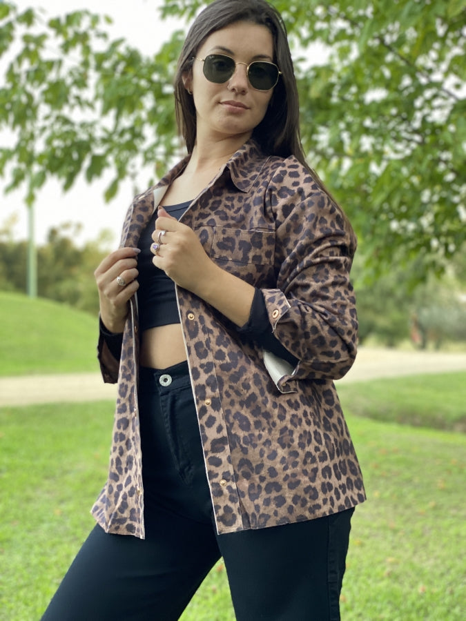 Sobrecamisa de Gabardina Agatha Animal Print