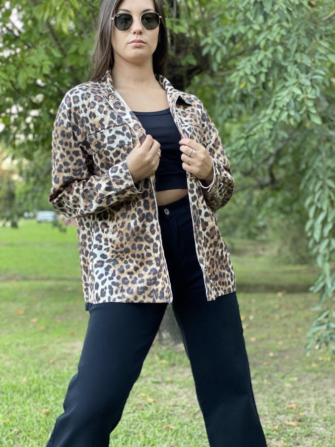 Sobrecamisa de Gabardina Agatha Animal Print