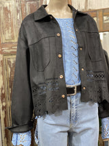 Sobrecamisa Evangelina en Suede Calado