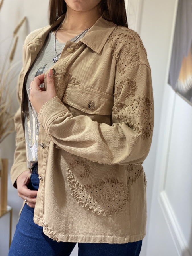 Sobrecamisa en Pana Bordada Viviana