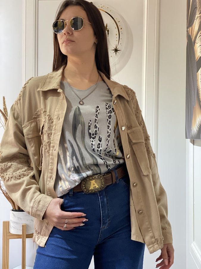 Sobrecamisa en Pana Bordada Viviana