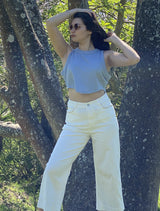 Top Cropped Ester en Tejido Waffle Suave