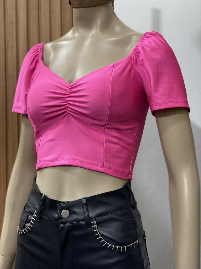Top Lola con Mangas Princesa y Fruncido Frontal