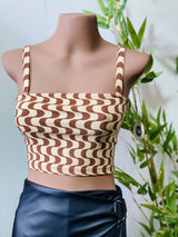 Top Juno en Gabardina Estampada