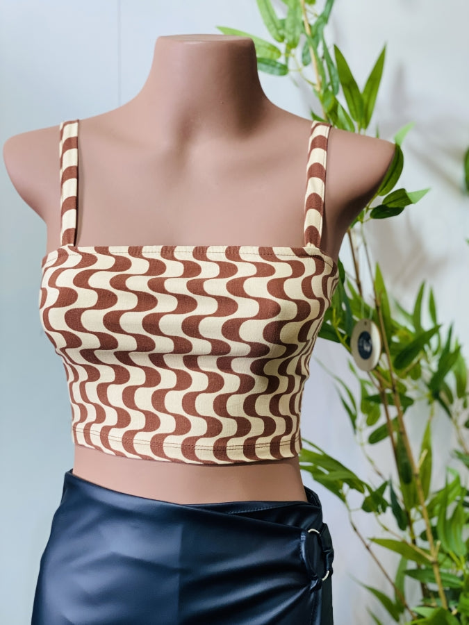 Top Juno en Gabardina Estampada