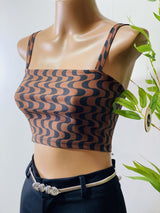 Top Juno en Gabardina Estampada