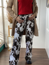 Pantalón Wide Leg Ailen con Estampado Cow Print