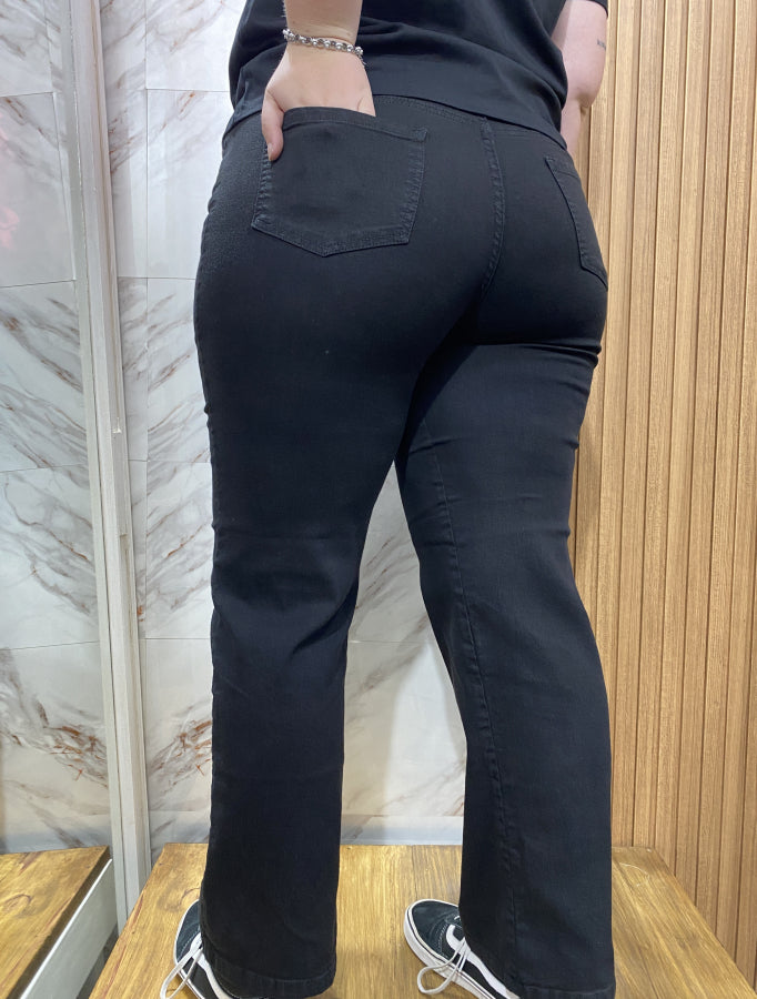 Jean Wide Leg Constance - Denim Negro Calce Relajado