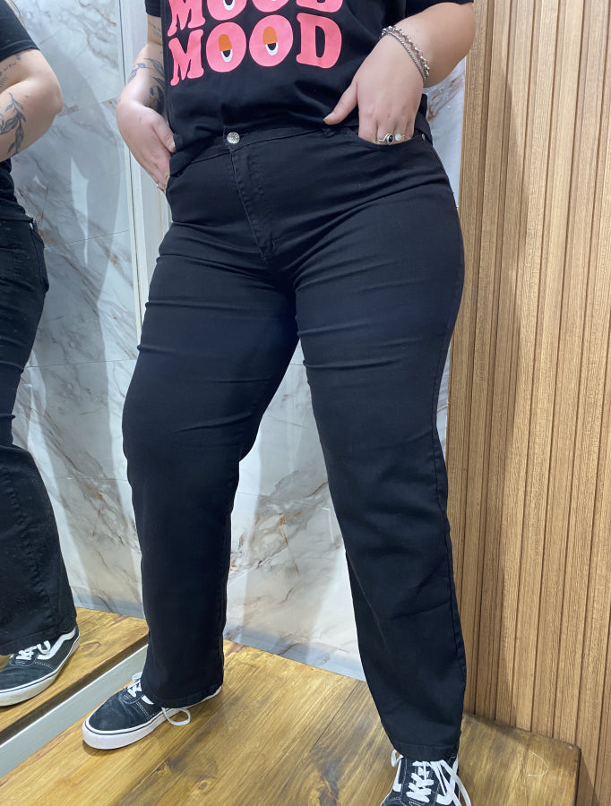 Jean Wide Leg Constance - Denim Negro Calce Relajado