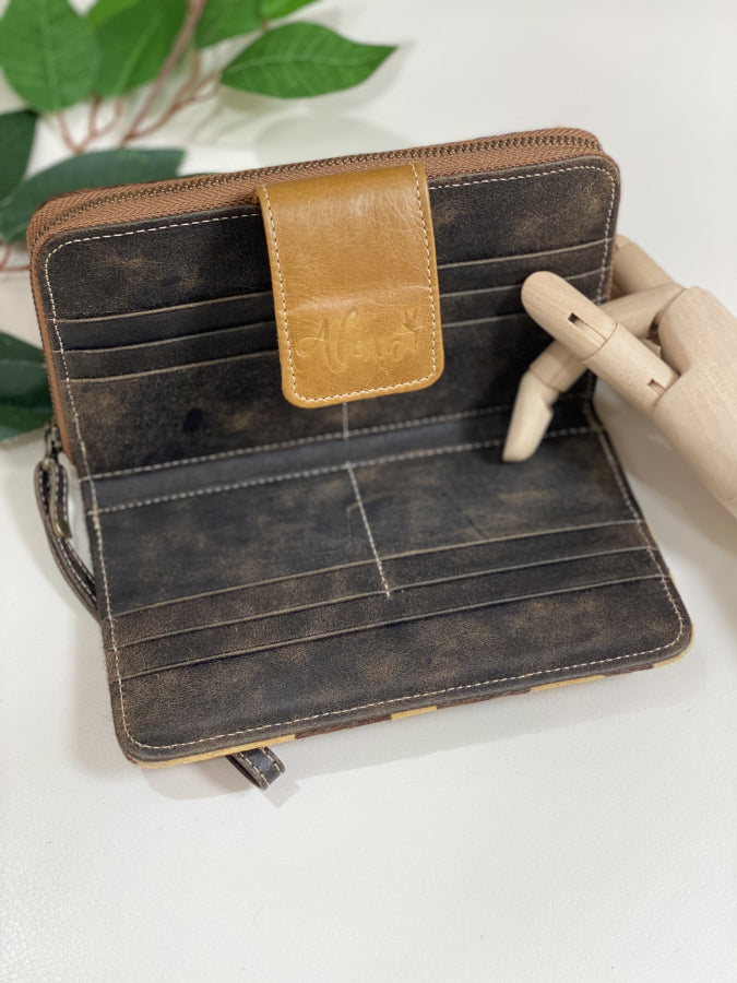 Billetera Alexa California Cuero Genuino & Animal Print