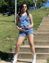 Short Salome Denim Acid Wash Azul