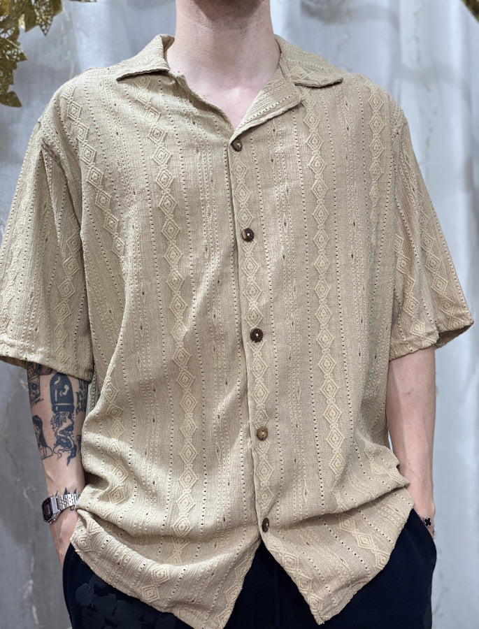 Camisa Mateo Manga Corta Texturizada Cuello Resort