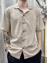 Camisa Mateo Manga Corta Texturizada Cuello Resort