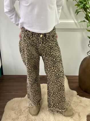 Pantalón Wide Leg Jana Animal Print en Denim para Niña